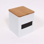 Metal Kitchen Storage Box with Bamboo Lid (large)