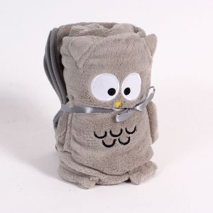 Child Blanket with Owl Pattern, 85×95 cm ― Contieurope