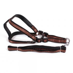 Dog Harness - Brown, Polka Dots 2. (120 cm) ― Contieurope