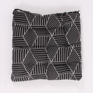 Ülőpárna - Fekete, geometriai mintás, 40×40 cm ― Contieurope