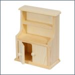 Dekorálható nyers fa mini szekrény - két ajtós polcos szekrény