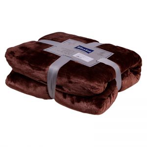 Blanket - Flannel, Dark Brown ― Contieurope