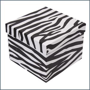 Zebra pattern gift box 16×16×13 cm ― Contieurope